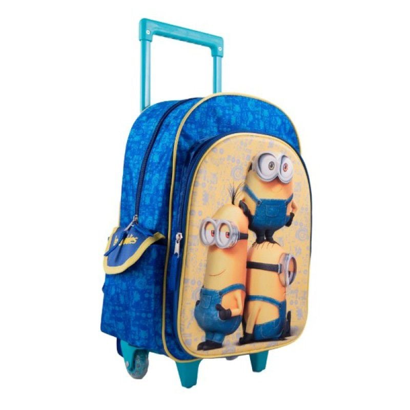 Ghiozdan pentru Copii 43x30x15cm Troler, cu 2 Fermoare 5D Minions Engros