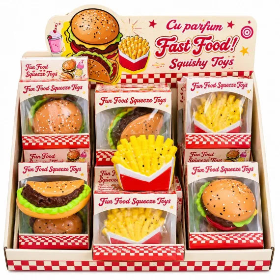 Jucărie Squishy 18/set, Fast Food 9cm, Moale, Pufoasă, Slow Rising, Antistres, Diferite Modele Engros