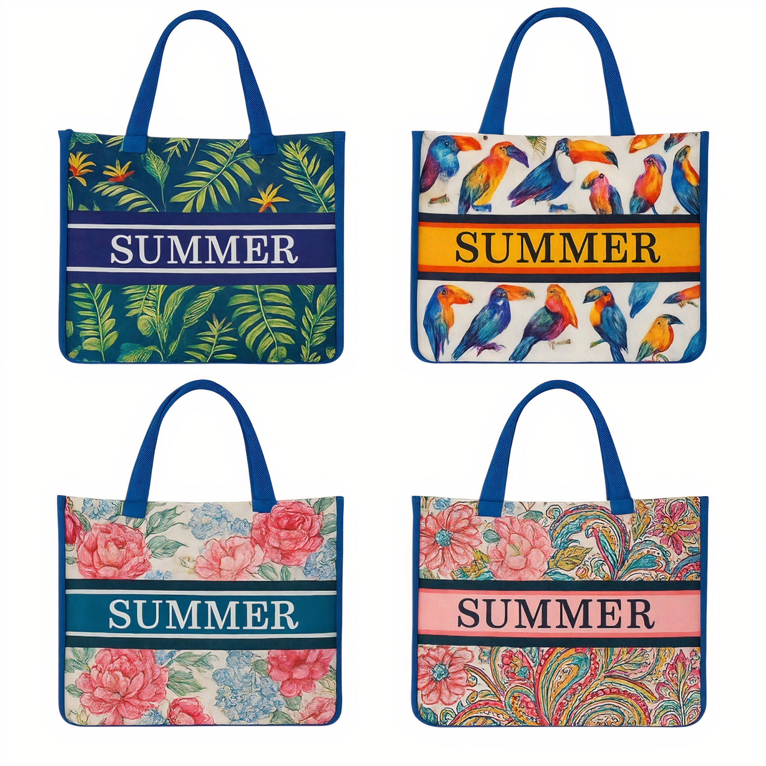 Geanta de Plaja 45x40cm din Panza, cu Fermoar Diferite Modele Engros