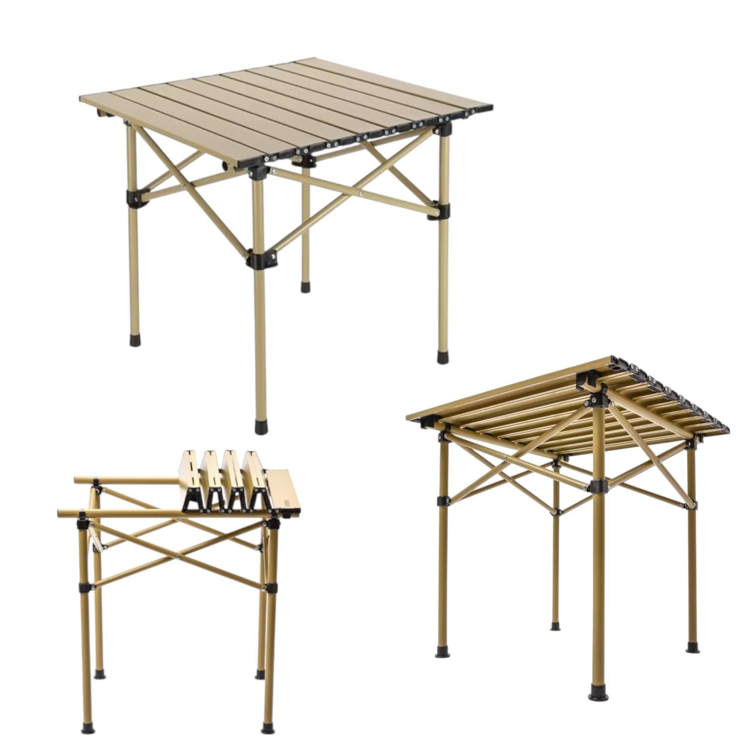 Ofertă Masă 53x51x50cm și 4 Scaune Pliabile 52x52x80cm în Culori Diferite cu Suport Pahar 
