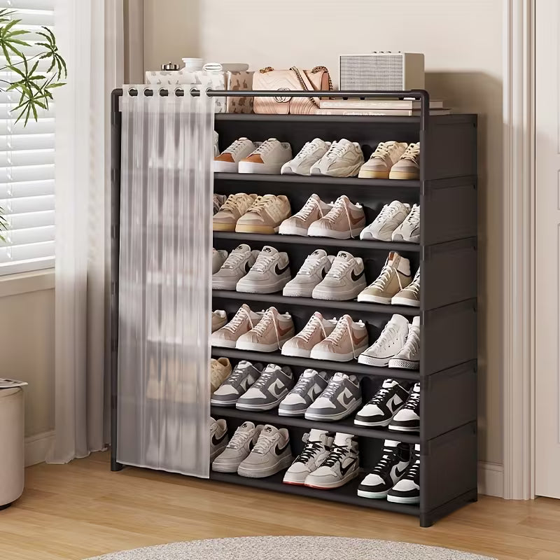 Dulap Organizator pentru Pantofi 105×68×28cm, Pantofar cu 7 Niveluri, cu Husă Antipraf și Structură Metalică, Diferite Culori Engros
