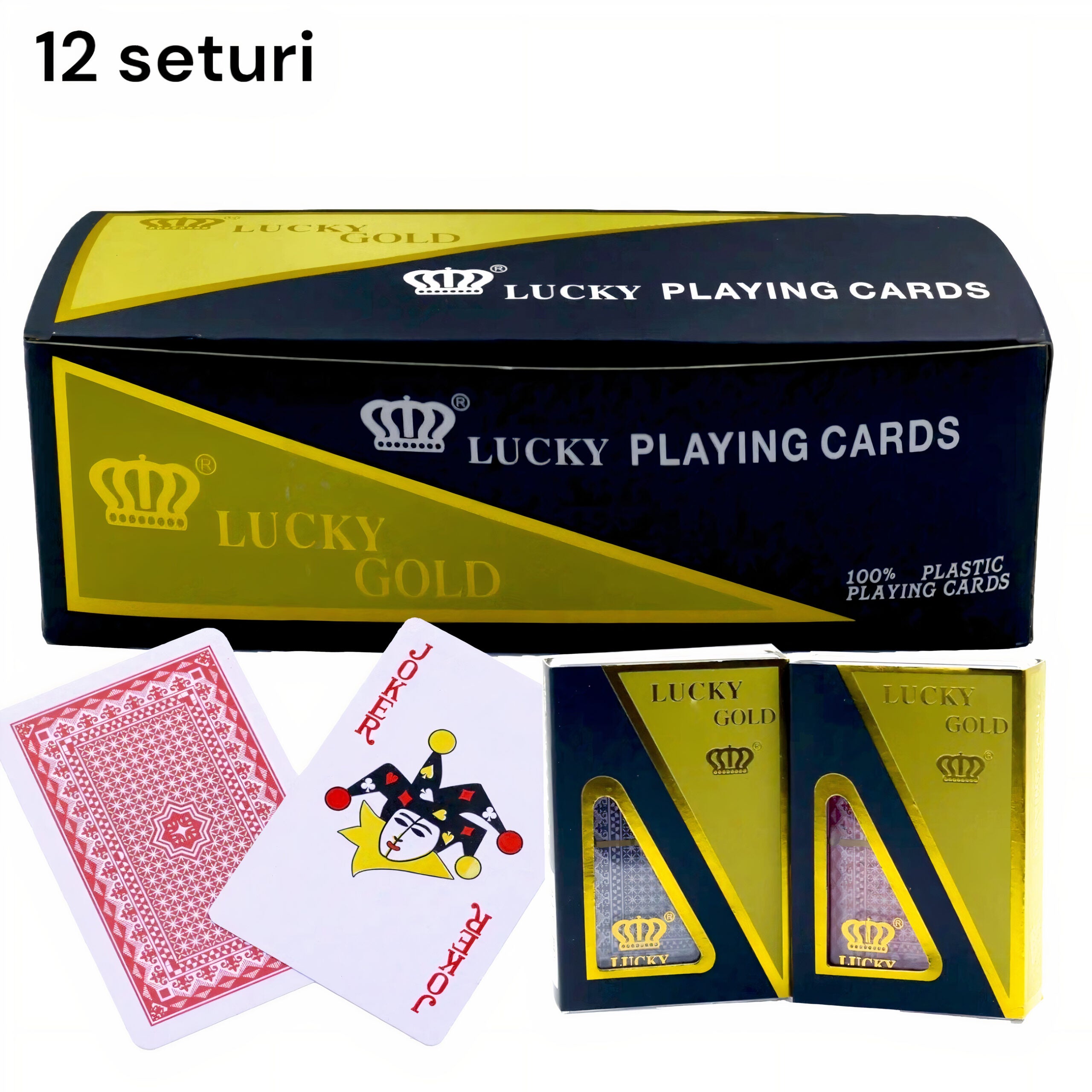 Carti de Joc 12/Set, din Plastic, Pachet Auriu Engros