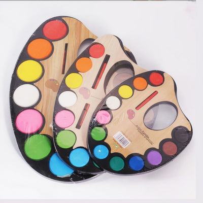 Paleta Acuarele din Plastic 17x12x13cm, Tip Pastila Mica 12 Culori cu Pensula 13cm Engros