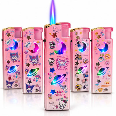 Bricheta Metalica 50/set, cu LED Multicolor și Flacără Antivânt, Diferite Modele Engros