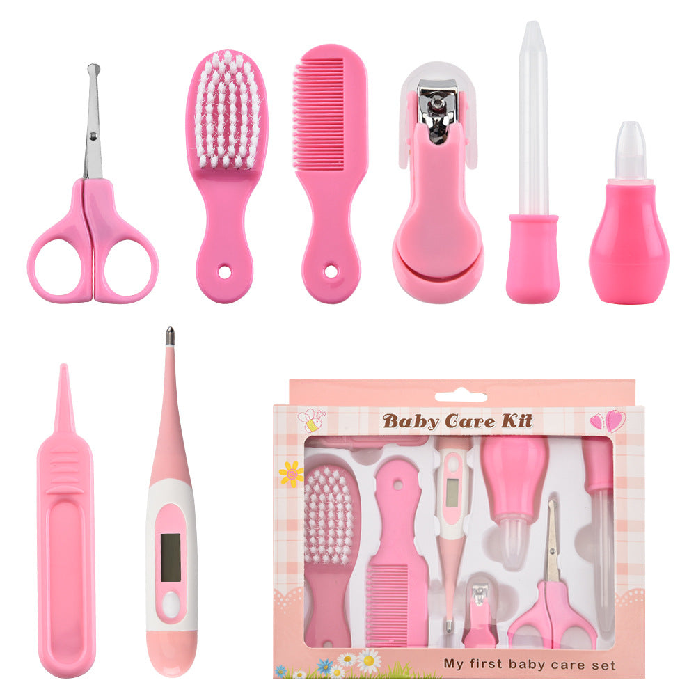 Set Îngrijire Bebeluși cu 10 Piese, Termometru Digital, Forfecuță, Pilă și Accesorii Diferite Culori Engros