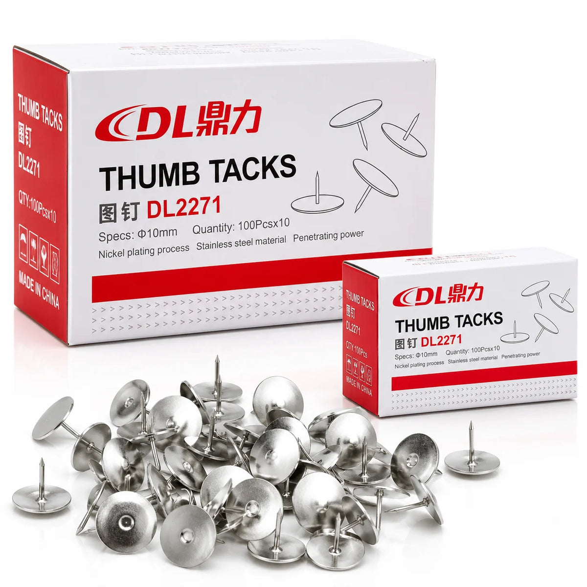 Pioneze Metalice DL2271, 10mm, 100 Buc/Set, 10 Seturi/Cutie Engros