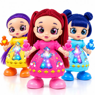 Papusa Muzicală K-Pop Dancing Girl 22.5cm, cu Lumini LED, Muzică, Dans și Mișcare Automata, Diferite Modele Engros