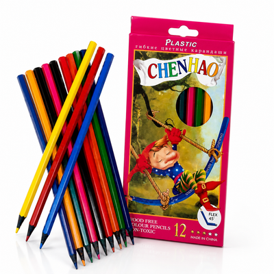 Creioane Colorate Flexibile 12/Set, 12 Culori, 17 cm Engros
