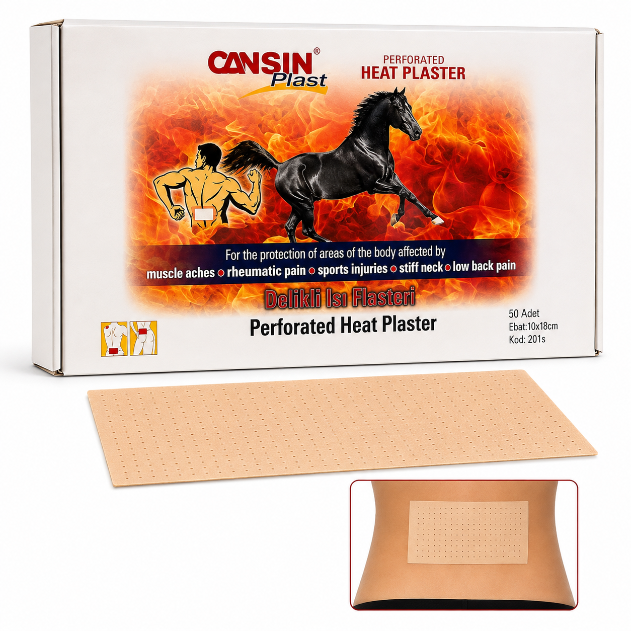 Plasturi Antireumatici 50/set, cu Ardei Iute, 10x18cm Cansin Engros