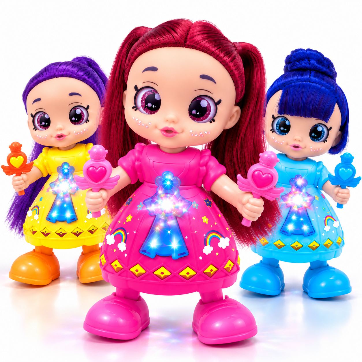 Papusa Muzicală K-Pop Dancing Girl 22.5cm, cu Lumini LED, Muzică, Dans și Mișcare Automata, Diferite Modele Engros