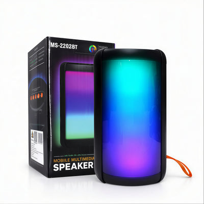Boxă Bluetooth Portabilă 18cm, LED Multicolor RGB, Alimentare USB cu Agatatoare Engros