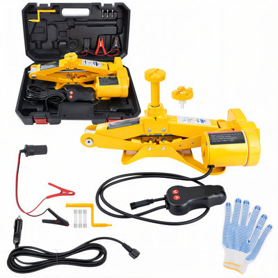 Cric Electric Auto 3T, 40x15.5cm Ridicare 12-42cm, Elevator tip Foarfecă pentru Schimbarea Anvelopelor cu Telecomandă, Set Complet cu Accesorii, Portabil în Cutie Engros
