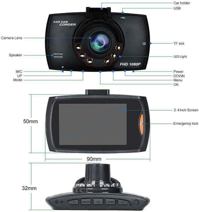 Cameră Auto Mini DVR 8.5x5cm, 5V, Înregistrare Video HD, Montaj pe Parbriz, Senzor Mișcare, Suport Card Memorie Engros