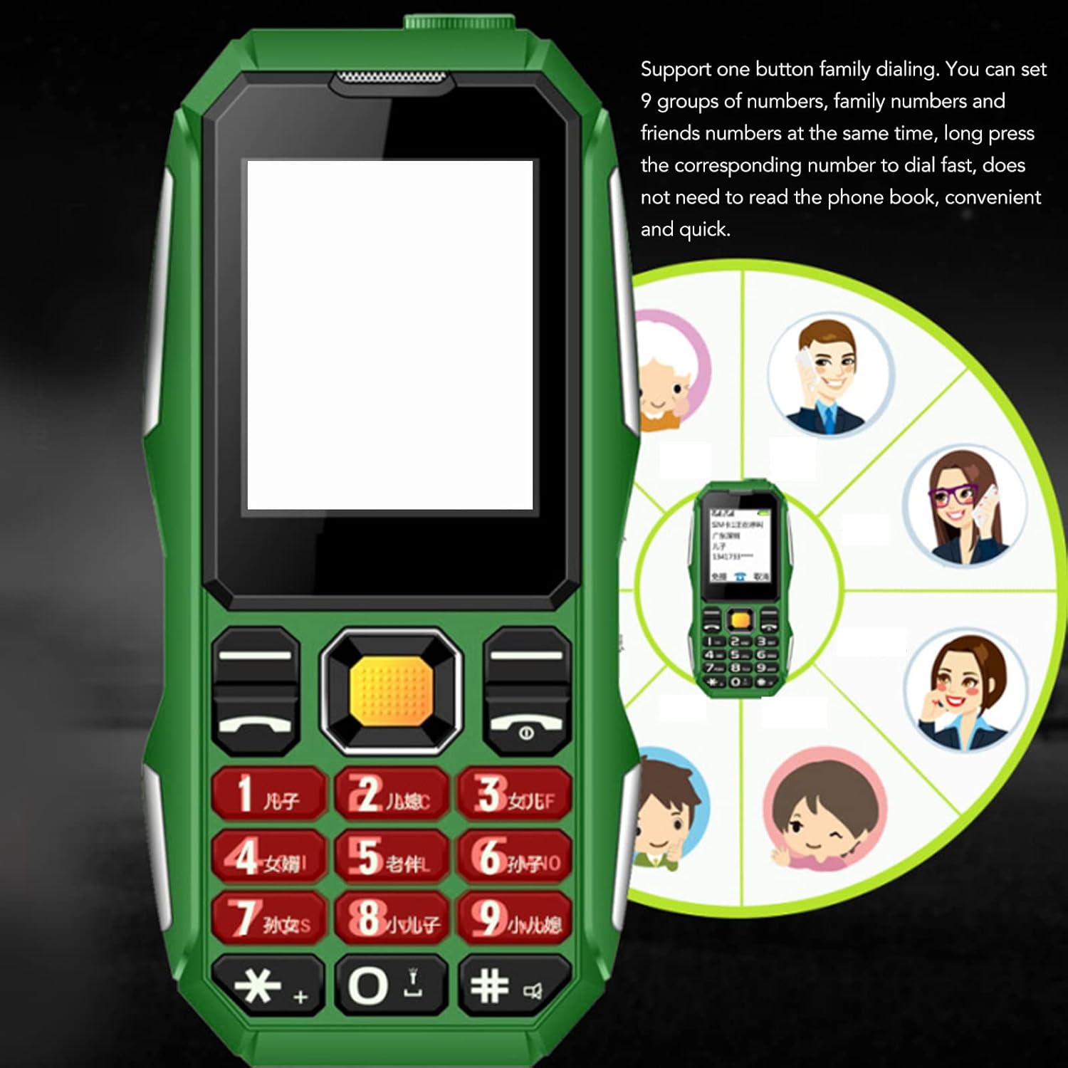 Telefon Mobil Robust W-2021, Dual SIM, 11.5x5cm, Baterie Mare, Lanternă LED, Difuzor Puternic, Radio FM, Multimedia și Taste Engros