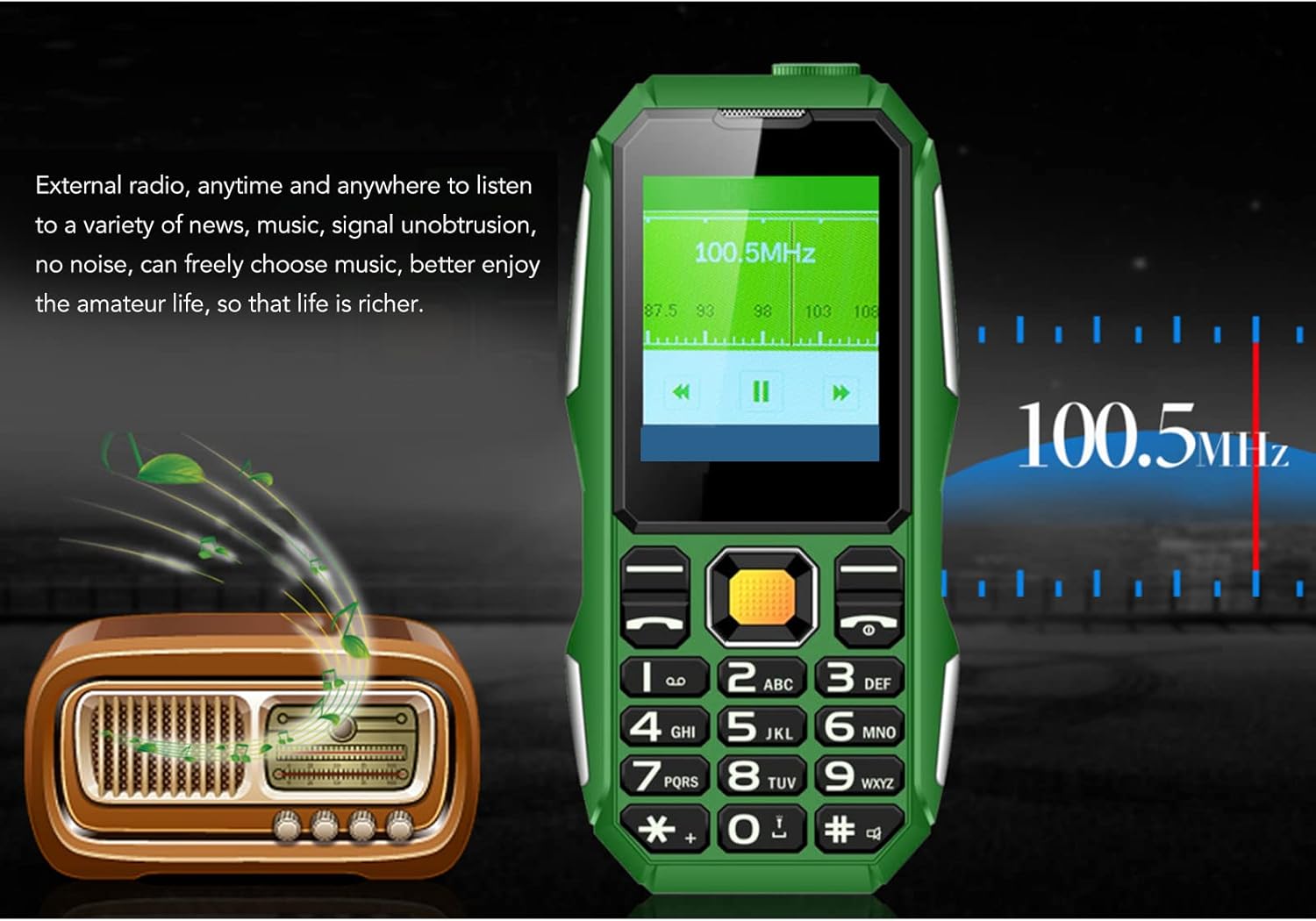 Telefon Mobil Robust W-2021, Dual SIM, 11.5x5cm, Baterie Mare, Lanternă LED, Difuzor Puternic, Radio FM, Multimedia și Taste Engros