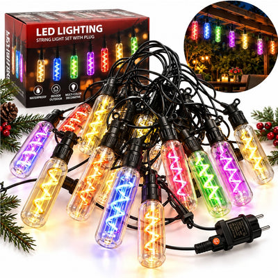 Ghirlanda Luminoasa 10M, 20 Becuri LED, Model Spirala Lumina Multicolora Engros