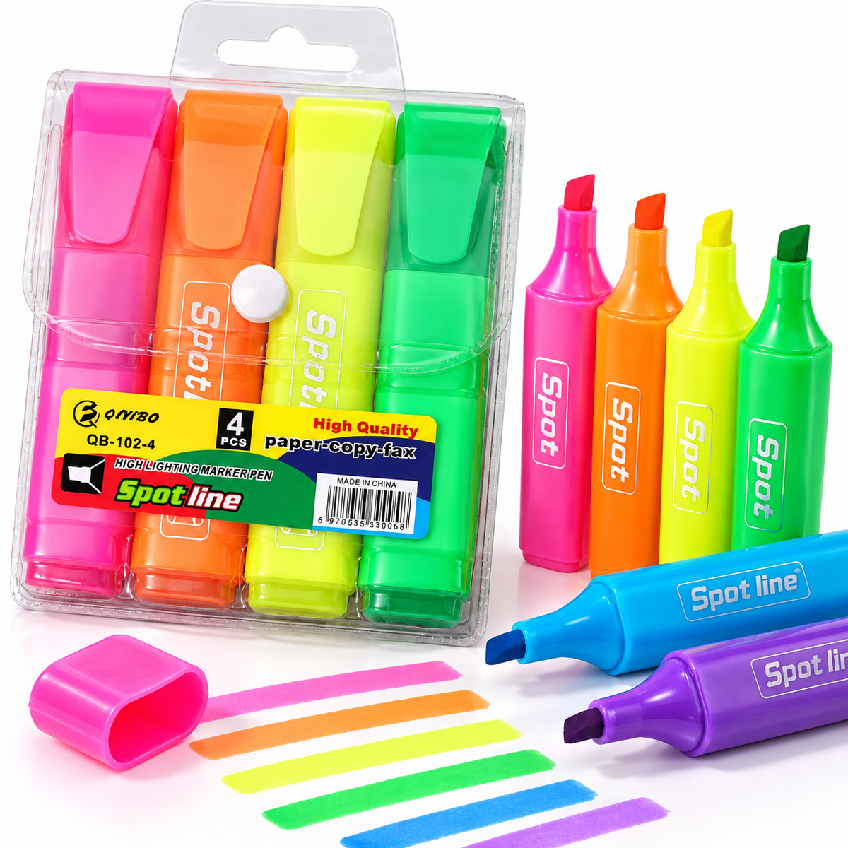 Markere Evidentiatoare 4/Set, Diferite Culori, Neon Engros