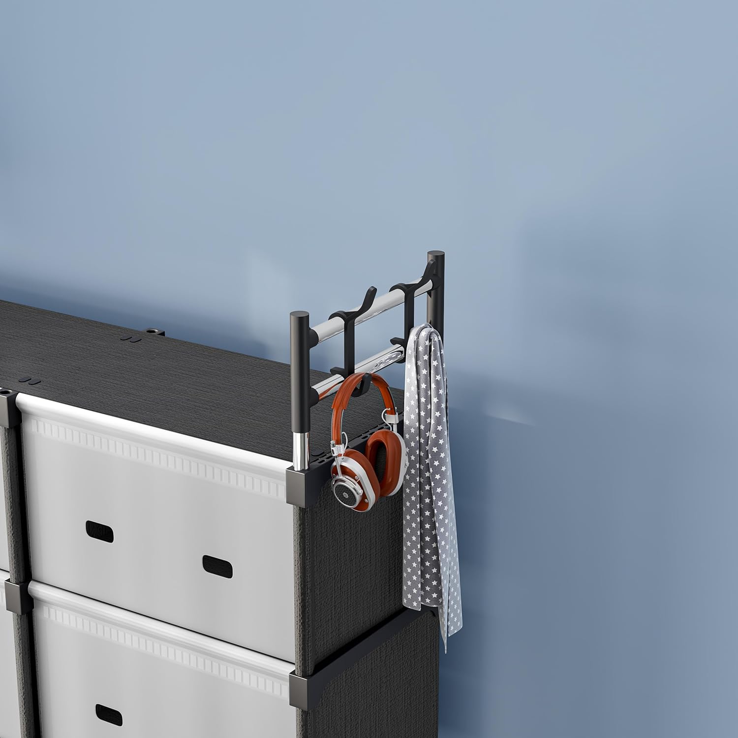 Dulap Organizator Modular 123x84x32cm, cu 8 Compartimente și Uși Rabatabile, Cadru Metalic Engros