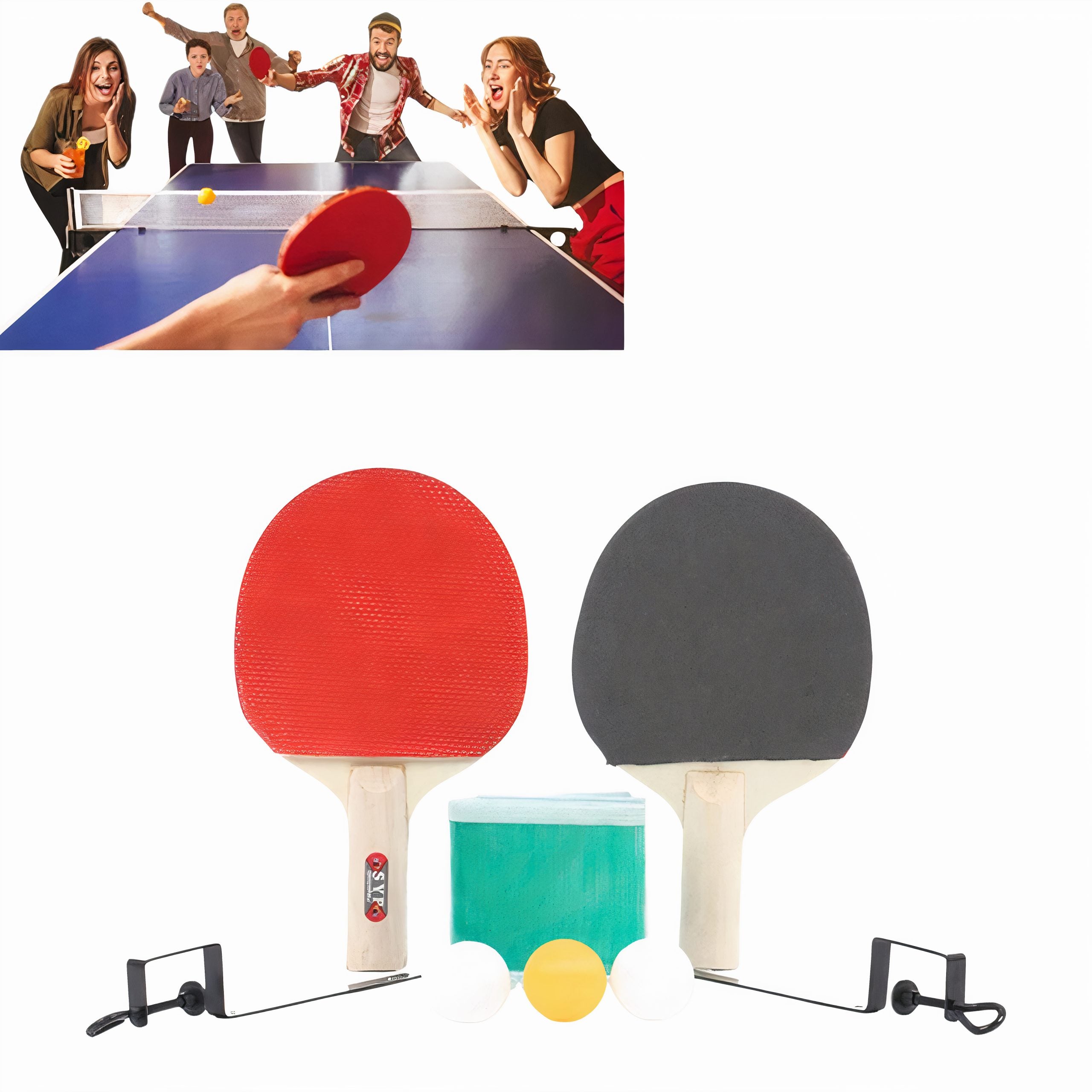 Palete de Tenis 24cm de Masa 2/set, cu 3 Mingii si Fileu Inculs Engros