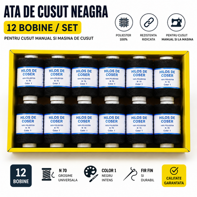 Ață de Cusut 12/Set, Neagra Engros