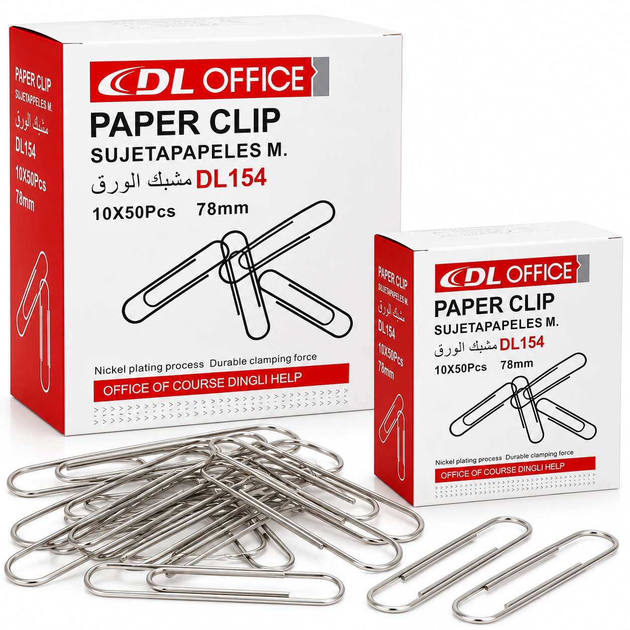 Agrafe de Birou DL154, 78mm, Metalice, 50 Buc/Cutiuta, 10 Cutiute/Set Engros