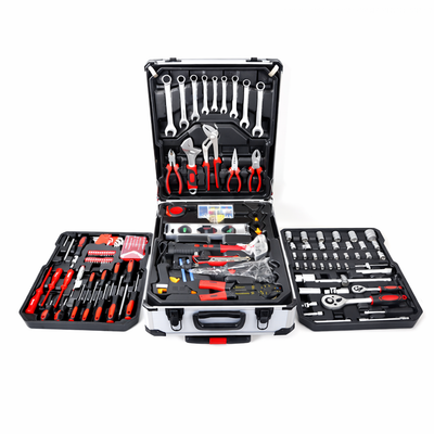 Trusă Profesională de Scule 187 Piese, cu Valiză din Aluminiu Tip Troler Engros