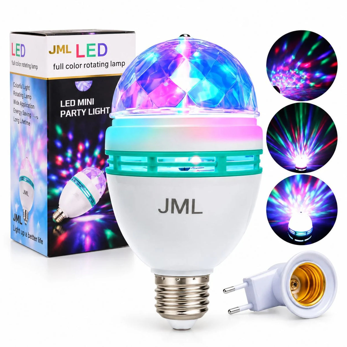 Bec Rotativ LED 15x8cm, cu Lumină Multicoloră și Adaptor Inclus Engros