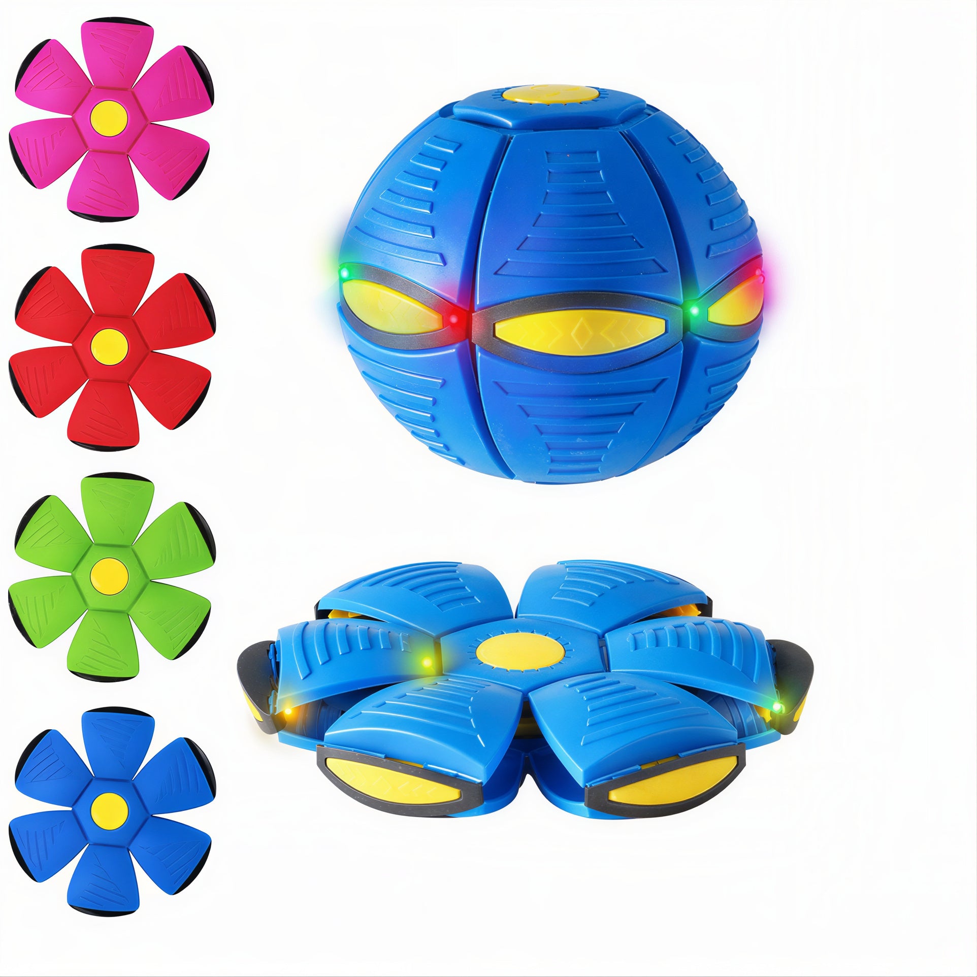 Minge Transformabilă în Disc Frisbee, cu LED Multicolor, 14-22.5cm Diferite Culori Engros