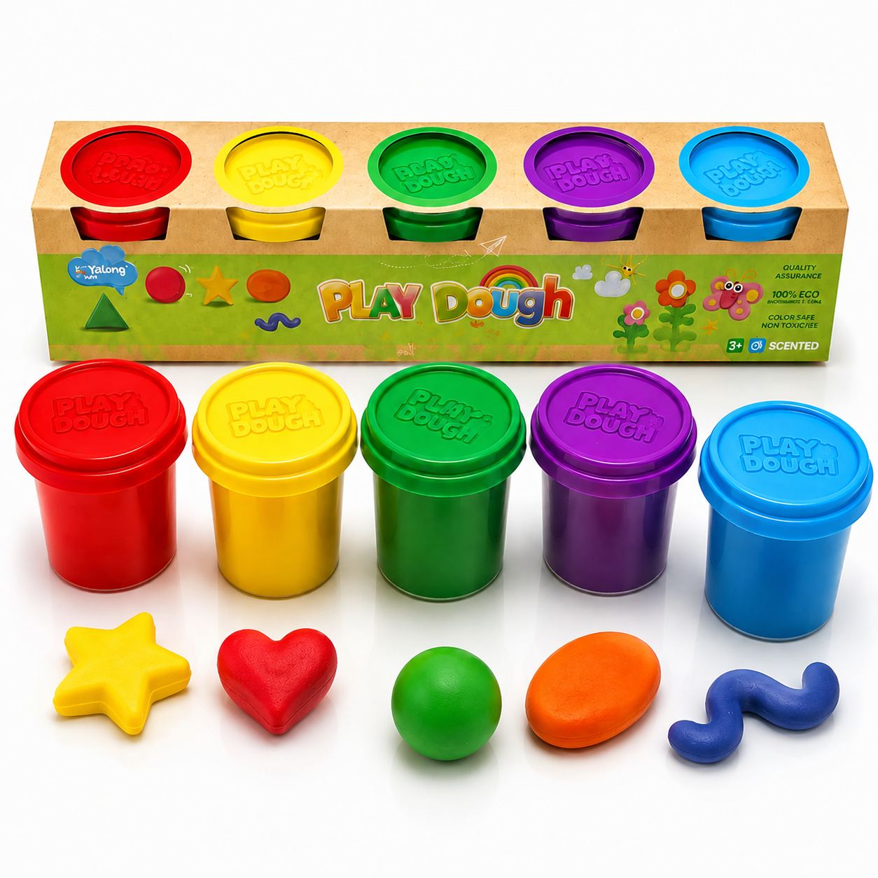 Plastilina Colorata pentru Copii, 5 Culori la Borcanas, Diferite Culori Engros