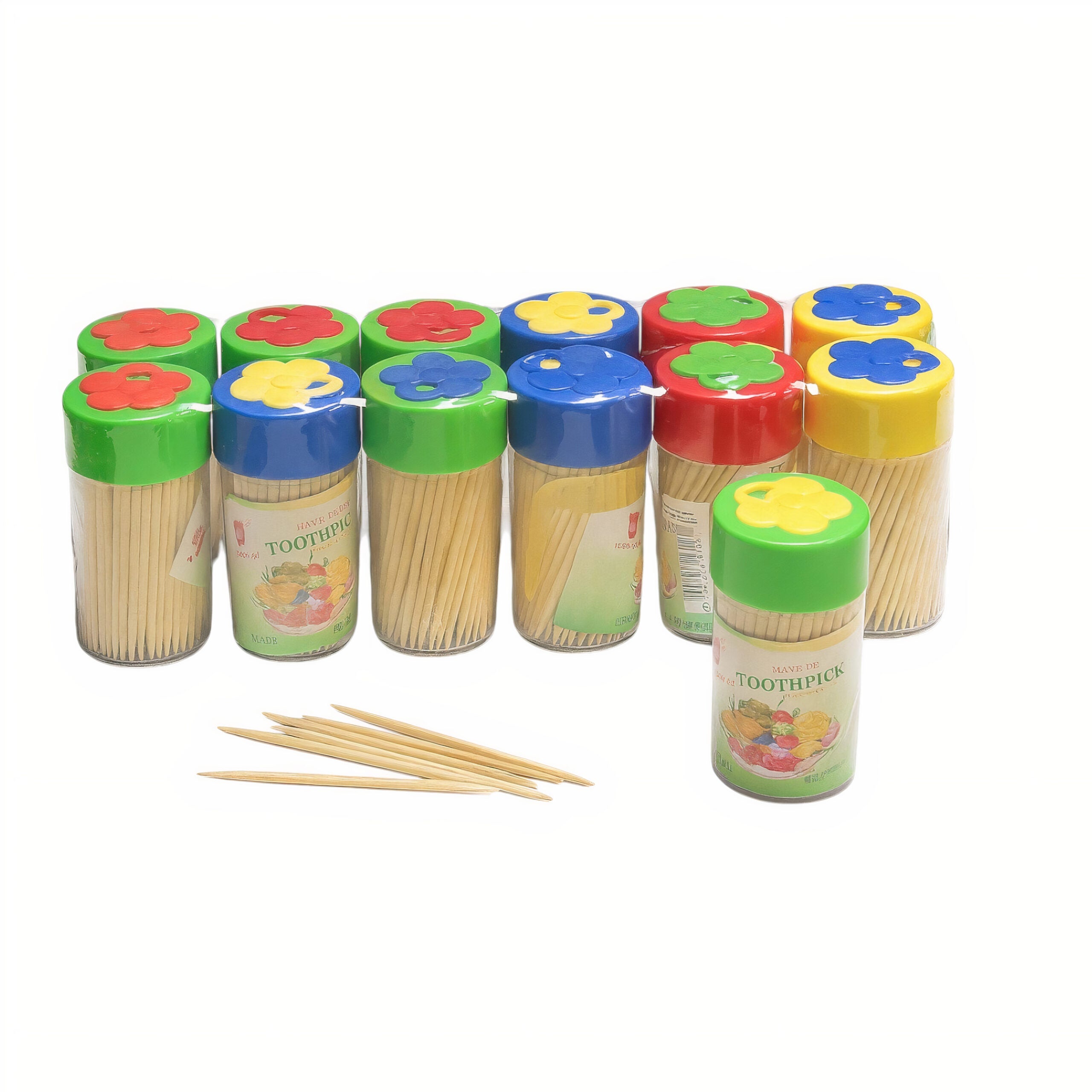 Scobitori 7cm din Bambus, in Tub 12/set de Plastic Engros