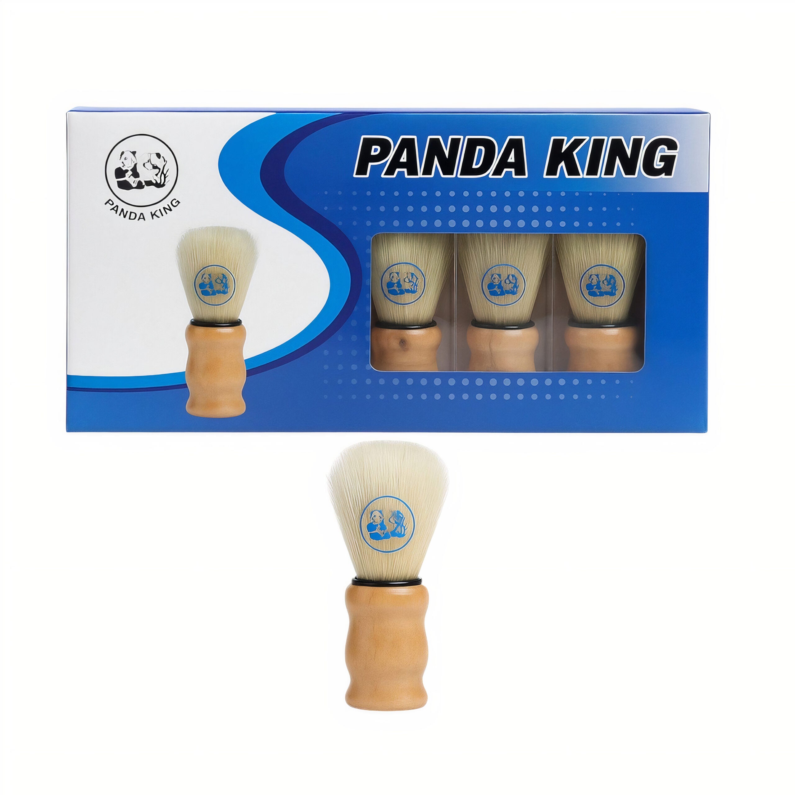 Pamatuf pentru Barbierit 10cm, cu Maner din Lemn Engros