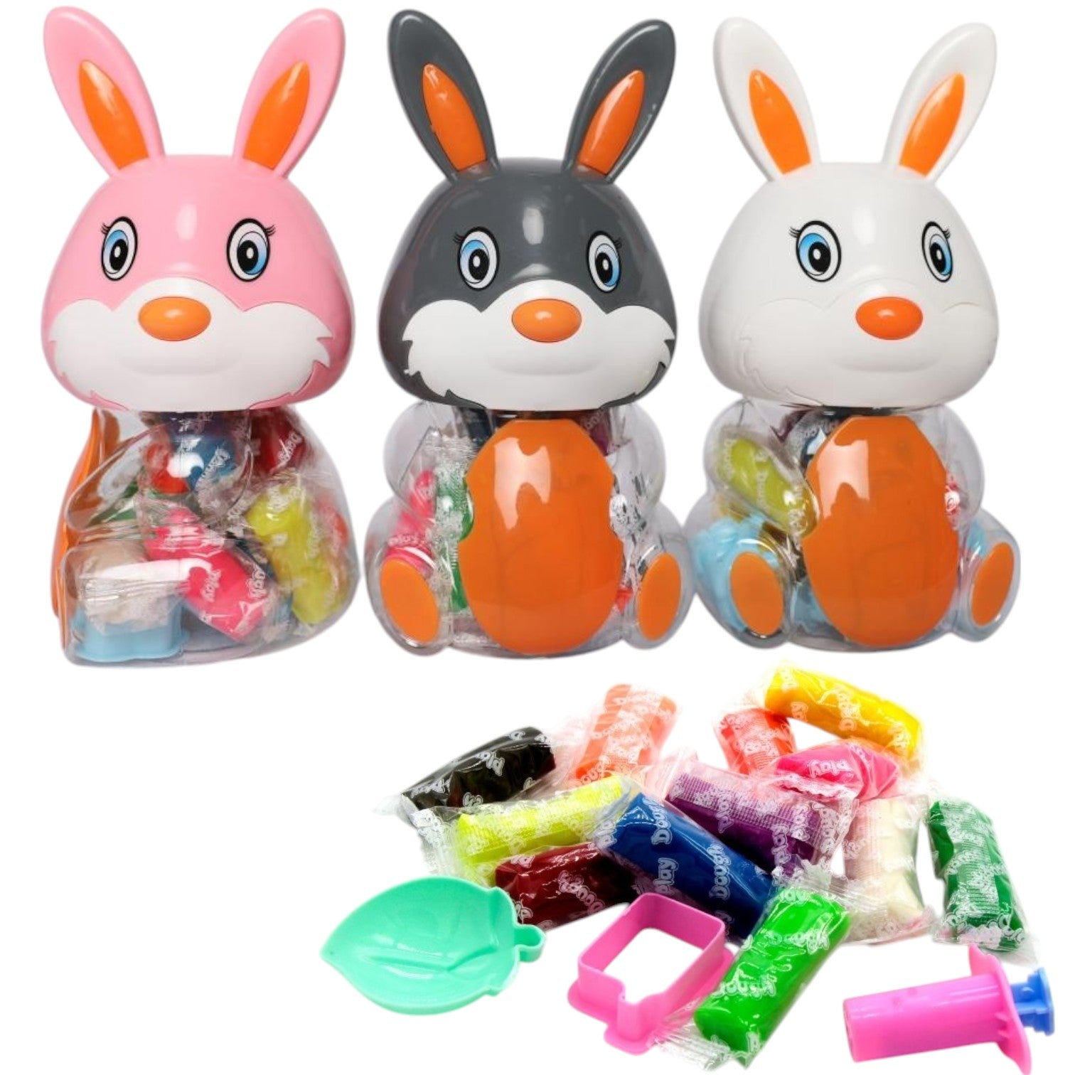 Plastelina Colorata pentru Copii 12 Culori/set, cu Accesorii de Modelat 6/set Figurina Iepure Engros