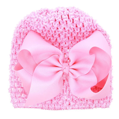 Caciula Elastica pentru Copii, 13x12cm, cu Fundita, Diverse Culori, 12/set Engros