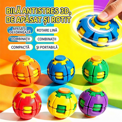 Minge Spinner Antistres 3D 12/set, 5.5cm, Fingertip Gyro cu Rotire Automată și Buton de Apăsare, Diferite Culori Engros