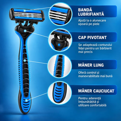 Aparate de Ras 3 Buc/Set, 3 Lame, Banda Lubrifianta cu Aloe Vera, pentru Femei si Barbati Engros
