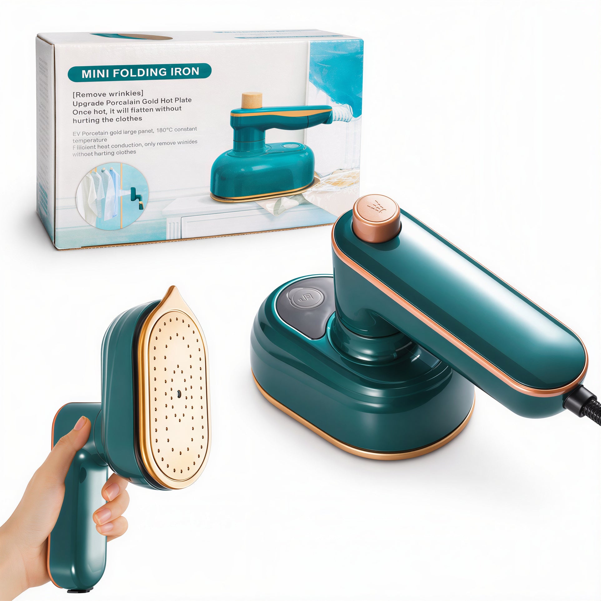 Mini Fier de Călcat Pliabil 16cm Portabil, Talpă Ceramică Engros