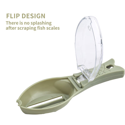 Curățător Solzi Pește 16cm cu Capac Colector, Mâner Antiderapant, din Plastic Engros