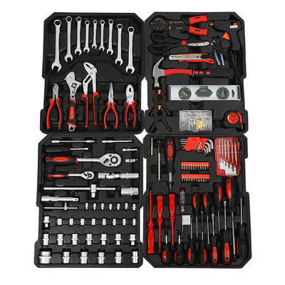 Trusă Profesională de Scule 187 Piese, cu Valiză din Aluminiu Tip Troler Engros