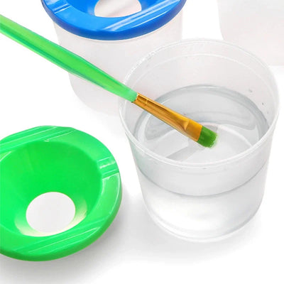 Recipient Plastic 100/Set pentru Pictura 8cm, cu Capac Suport, Diferite Culori Engros