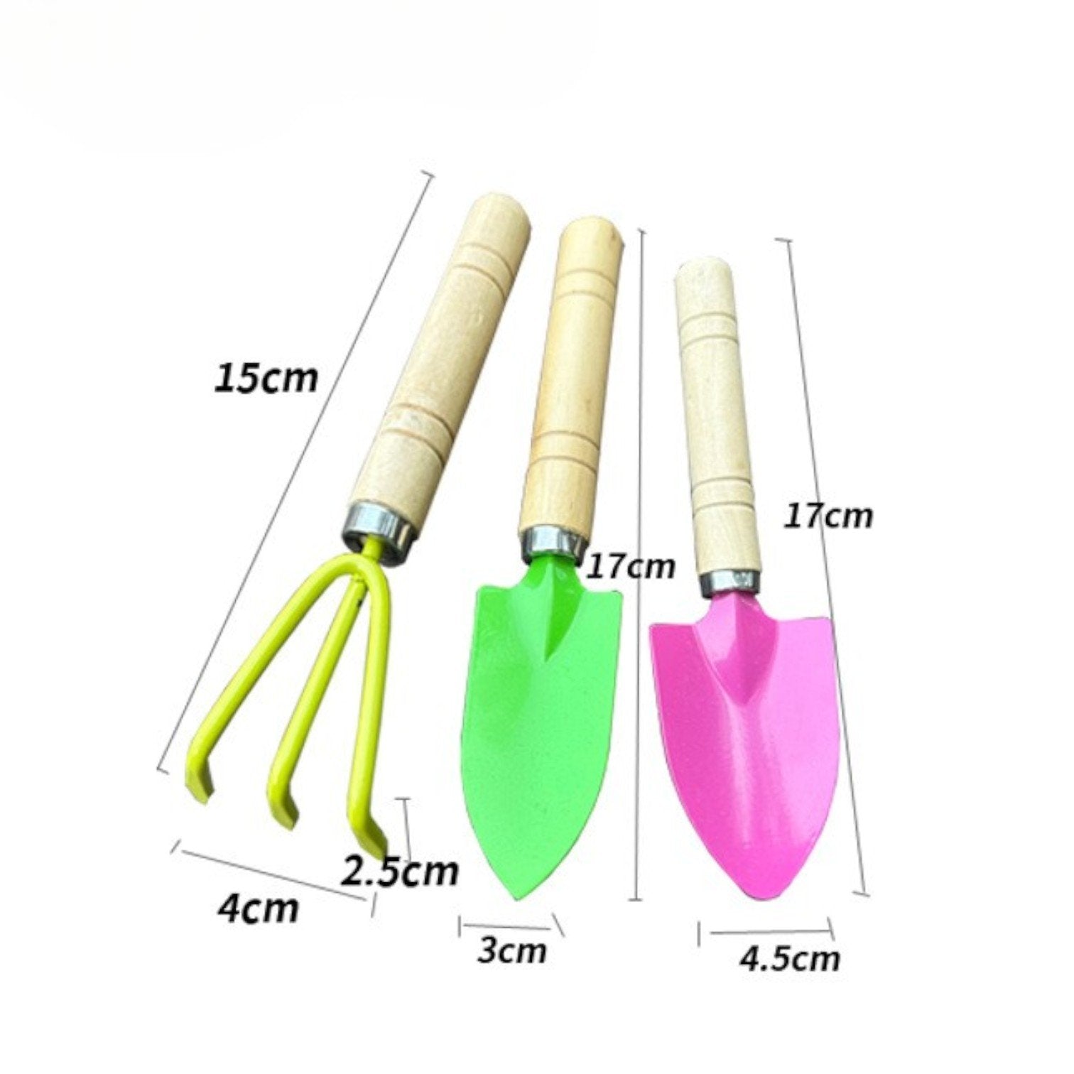 Unelte de Grădinărit 3/set, cu Maner din Lemn 17cm Diferite Modele Engros