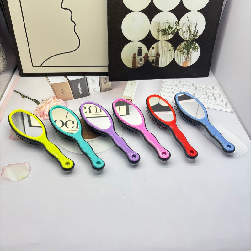 Perie de Păr 20cm din Plastic 12/set cu Oglindă, Diferite Culori Engros