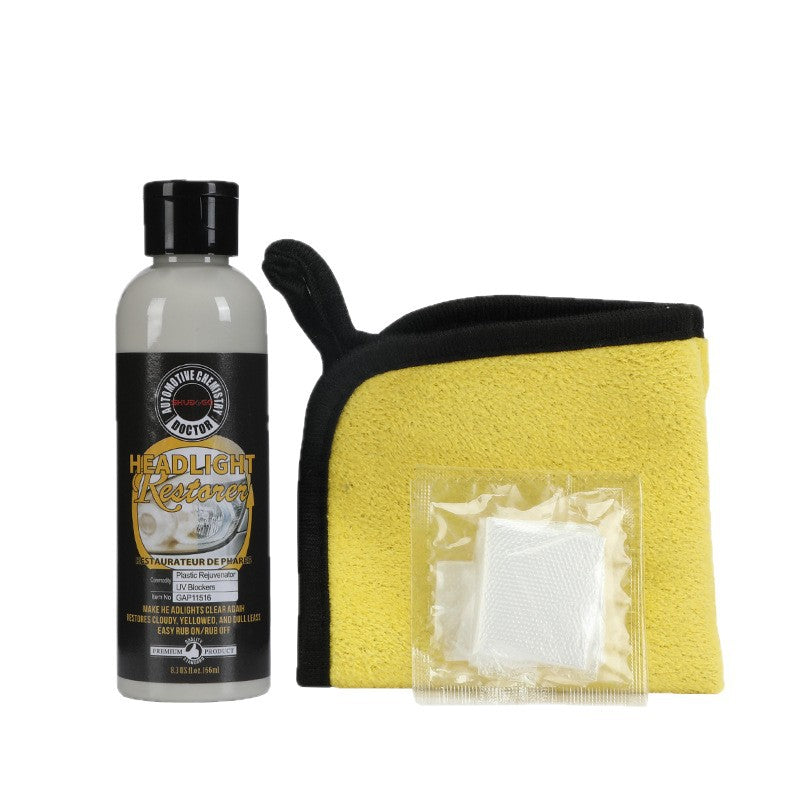 Fluid Reparare Faruri Auto 166ml, Solutie Renovare pentru Indepartare Oxidare, Zgarieturi si Matuire, cu Laveta Microfibra Engros