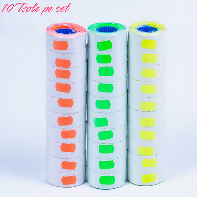 Role Etichete cu Adeziv Ondulate 10/Set, pentru Preturi, Diferite Culori Engros