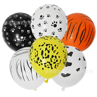 Baloane din Latex, 10/Tipla Animal Print, Diverse Culori 30cm 10/set Engros