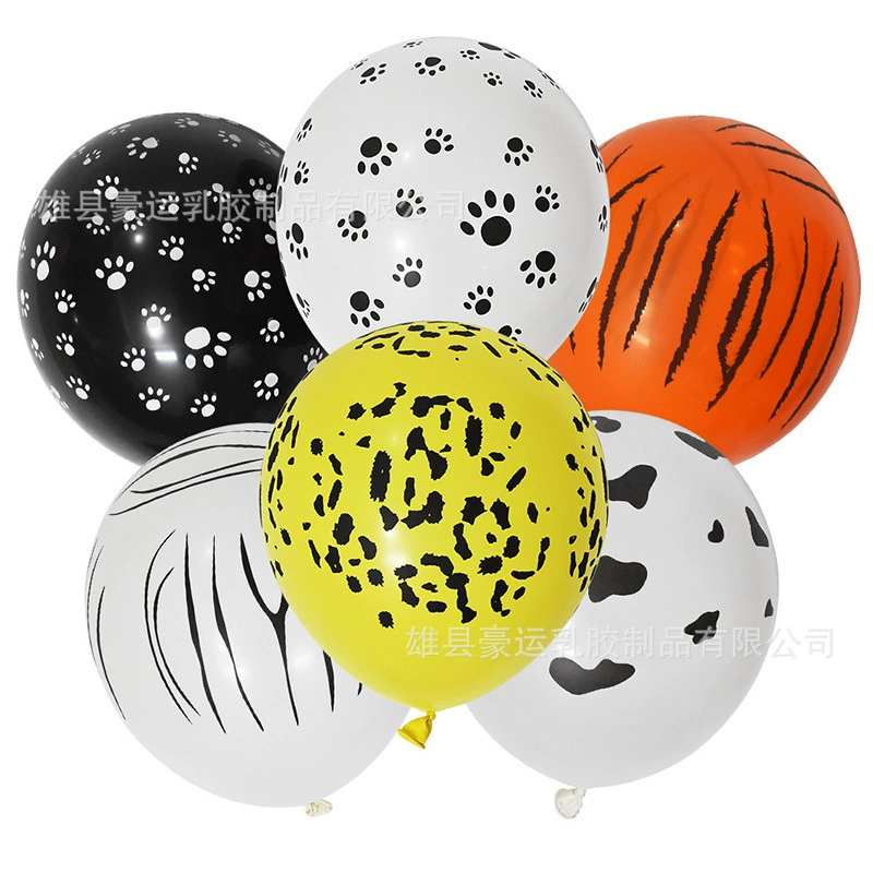 Baloane din Latex, 10/Tipla Animal Print, Diverse Culori 30cm 10/set Engros