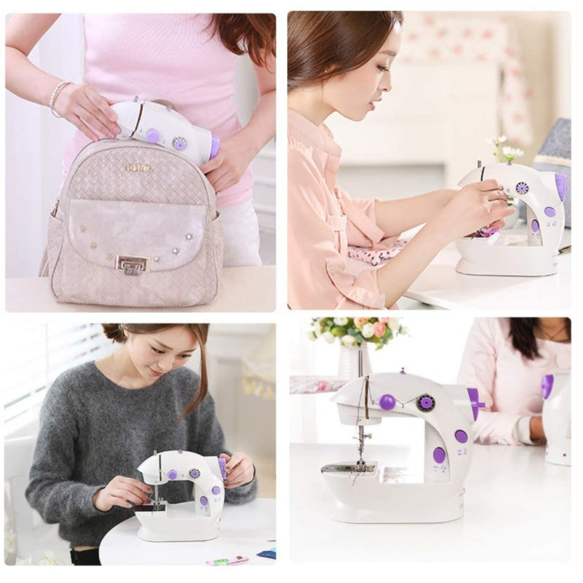 Mini Mașină de Cusut Electrică, 22.5×12×21cm cu Pedală și Alimentator, Accesorii Incluse Engros