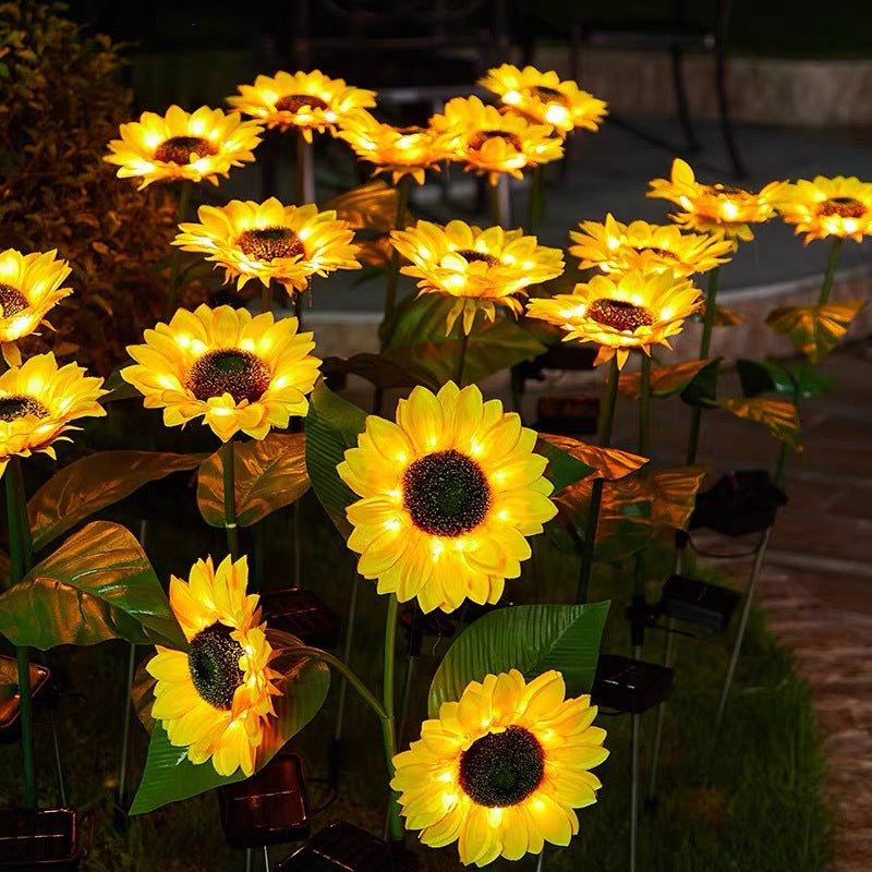 Lampă Solară LED 2/set,Model Floarea-Soarelui, 75cm Panou Solar Integrat Engros