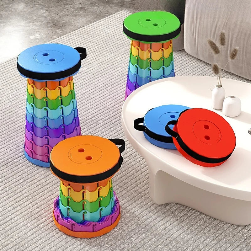 Scaun Telescopic Pliabil 45×25cm, Reglabil pe Înălțime, Portabil cu Curea, Diferite Culori Engros