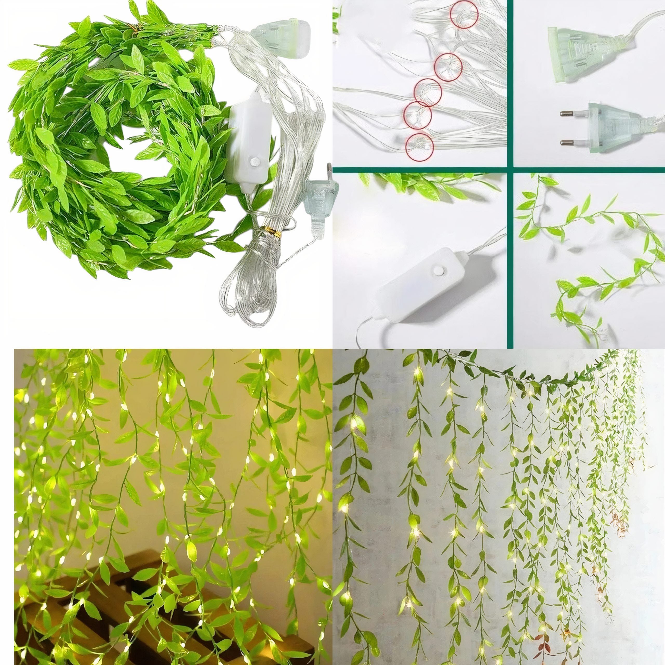 Ghirlanda din Frunze 2x2cm, cu LED Engros