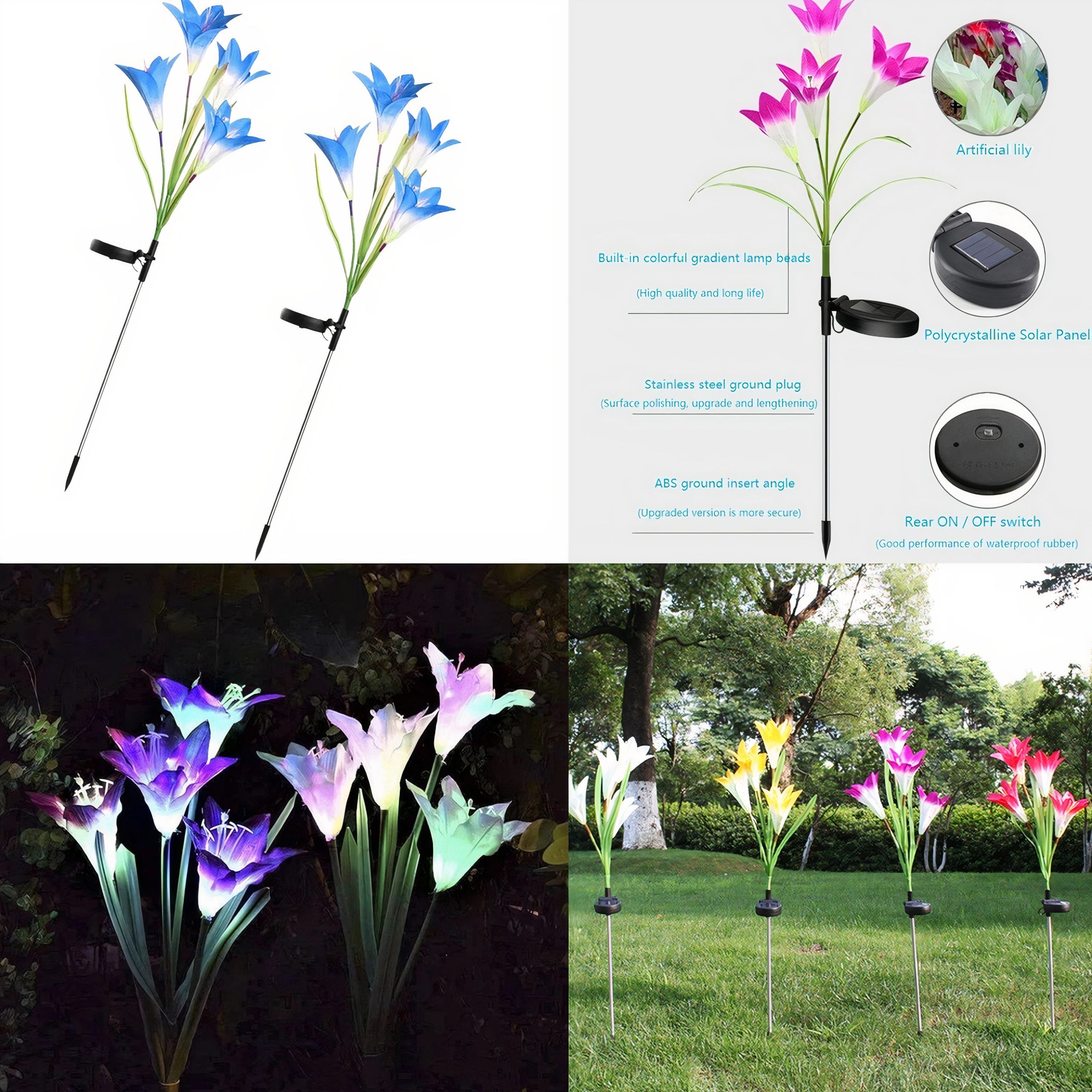 Lampa Solara 2/set Model Floare, 73cm Diferite Culori Engros
